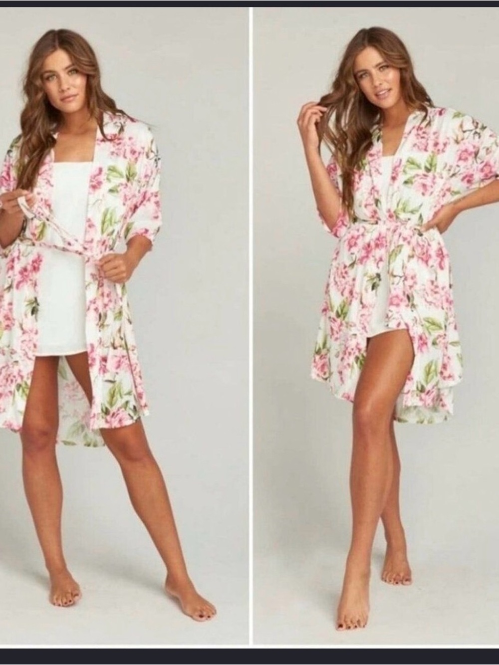 Show Me Your Mumu Brie Pink Floral Cotton Robe Size OS